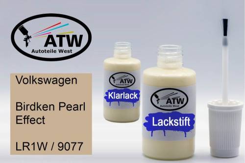 Volkswagen, Birdken Pearl Effect, LR1W / 9077: 20ml Lackstift + 20ml Klarlack - Set, von ATW Autoteile West.